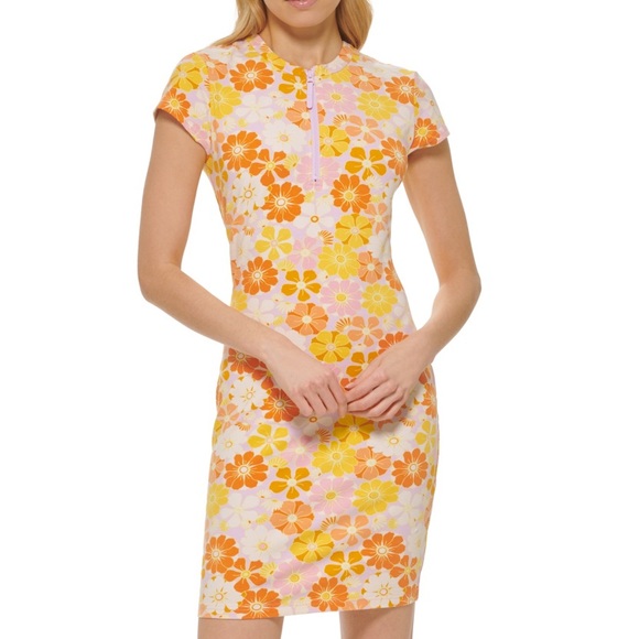 Marc New York Women's Performance Fitted Printed 1/2 Zip Dress - Picture 1 of 5